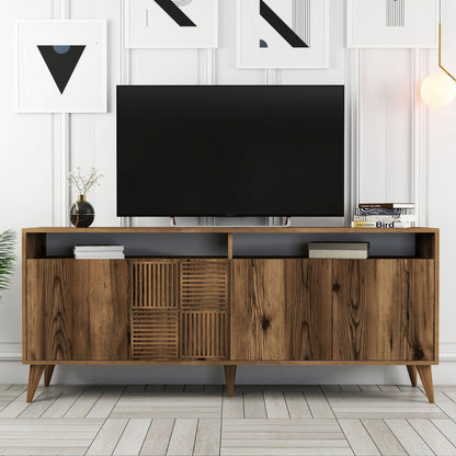 Buffet Melamine Hm9431.04 In Walnut Color 180x35x78.6hcm.