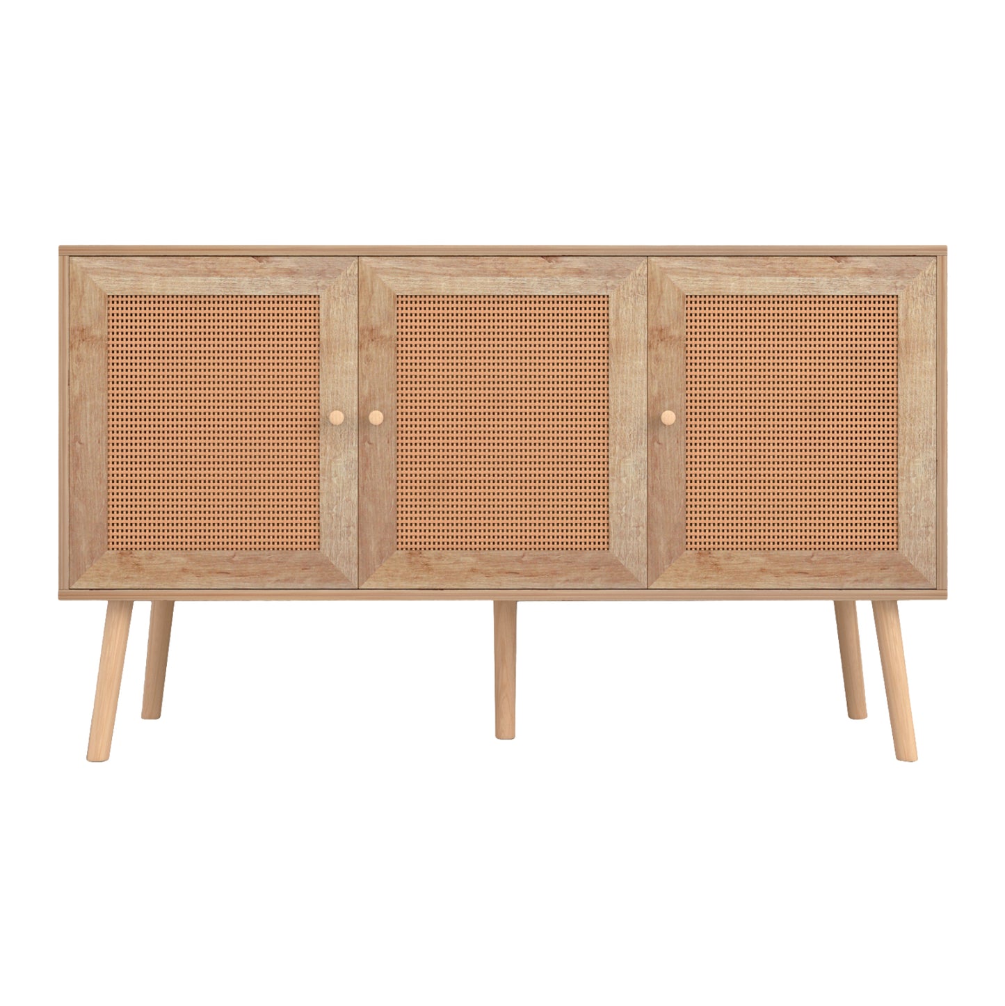 Buffet Melamine Colm With Synthetic Rattan Doors Hm9220.11 120Χ39Χ70hcm.