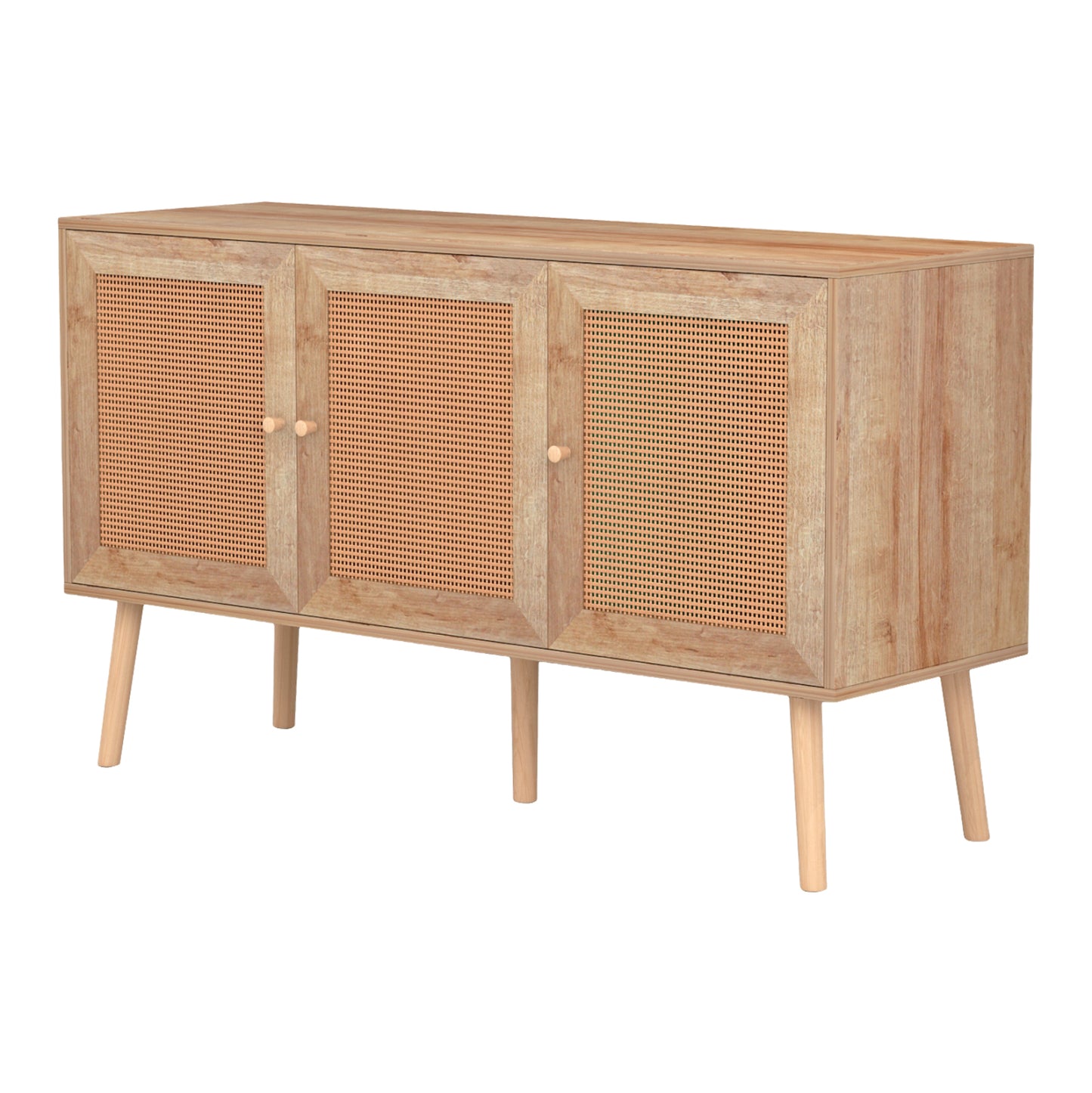 Buffet Melamine Colm With Synthetic Rattan Doors Hm9220.11 120Χ39Χ70hcm.