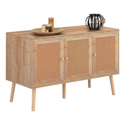 Buffet Melamine Colm With Synthetic Rattan Doors Hm9220.11 120Χ39Χ70hcm.