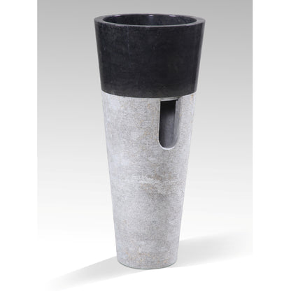Cone Sink Made Of Marble In Black & Grey Φ40x90hcm.hm7808.01