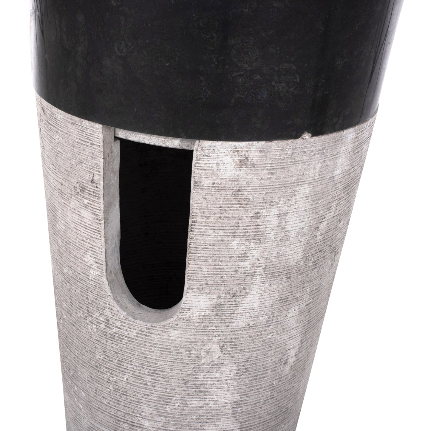 Cone Sink Made Of Marble In Black & Grey Φ40x90hcm.hm7808.01