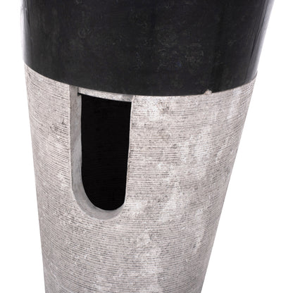 Cone Sink Made Of Marble In Black & Grey Φ40x90hcm.hm7808.01