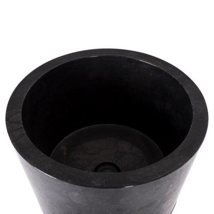 Cone Sink Made Of Marble In Black & Grey Φ40x90hcm.hm7808.01