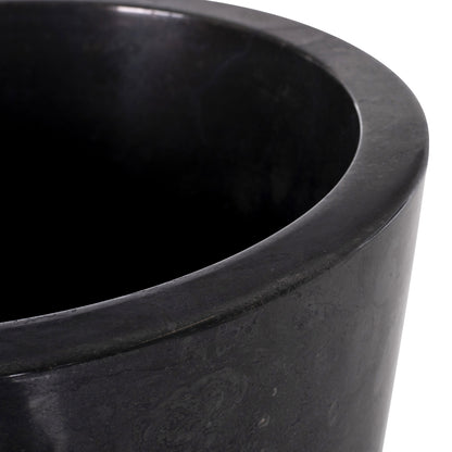 Cone Sink Made Of Marble In Black & Grey Φ40x90hcm.hm7808.01