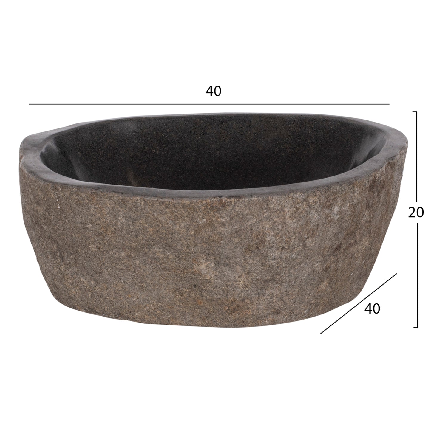 Stone Sink Carved Grey Color 40x40x20hcm.hm7807