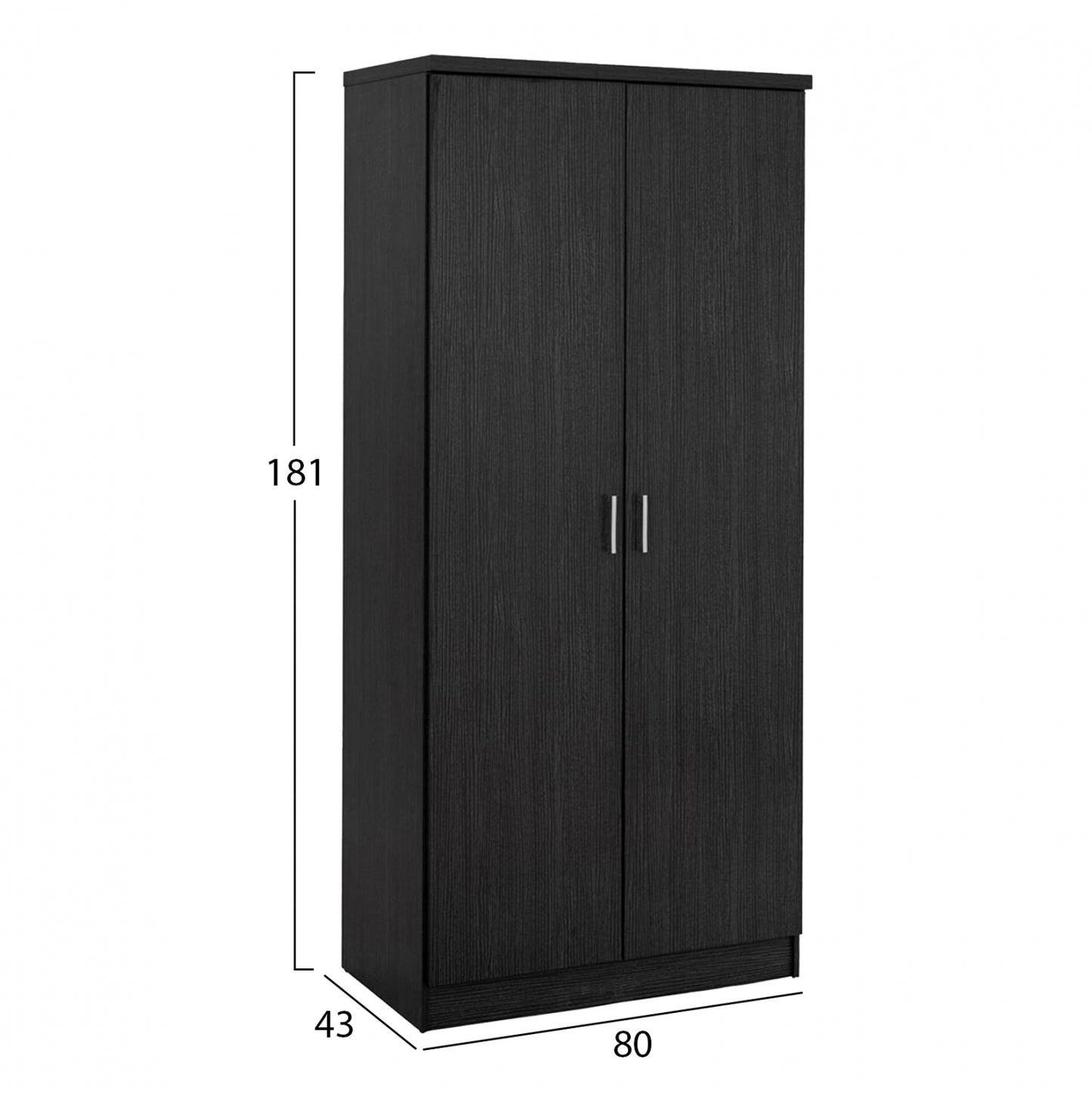 Wardrobe 2 Door Zebrano Hm368.01 80x43x181