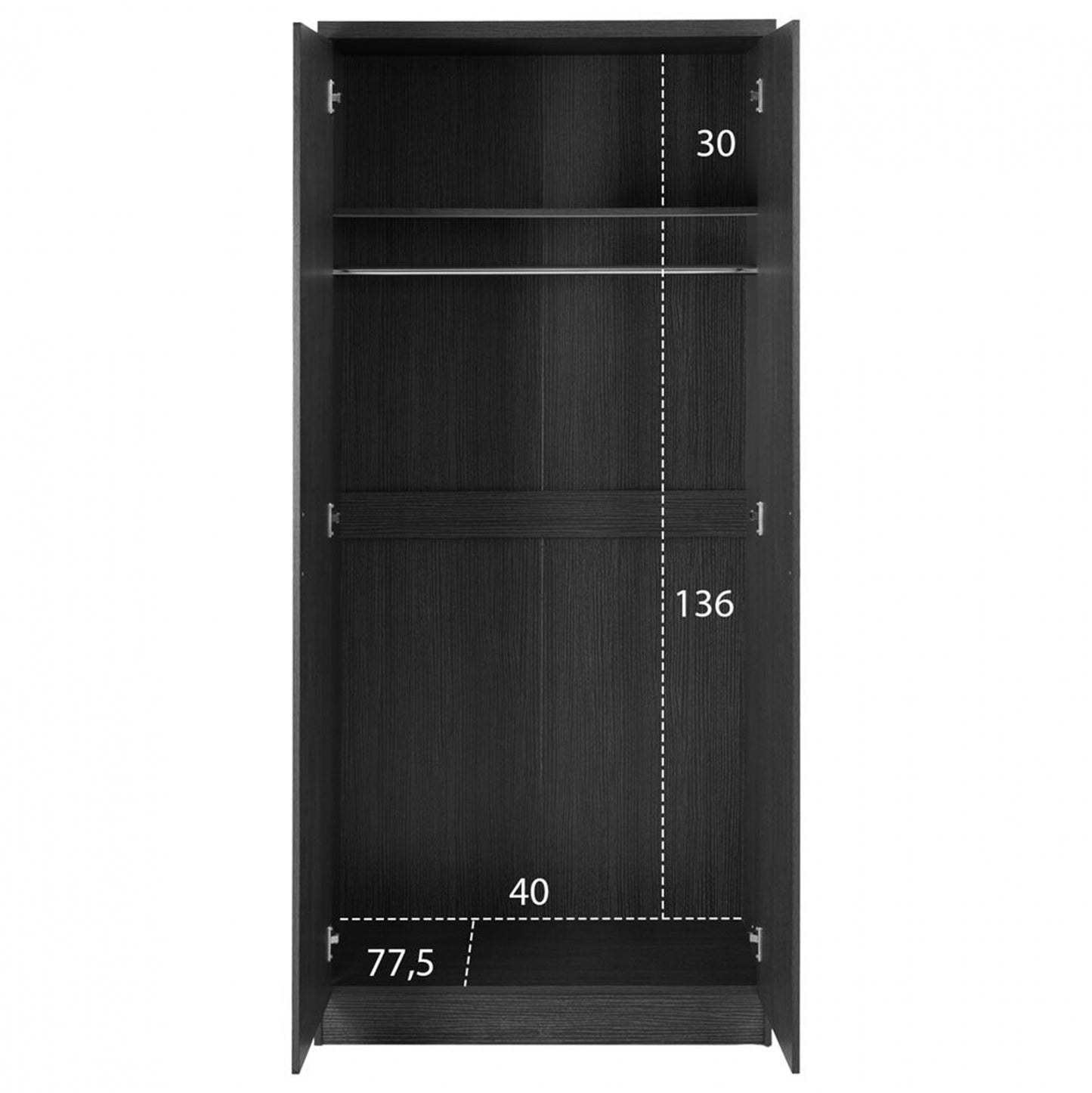 Wardrobe 2 Door Zebrano Hm368.01 80x43x181