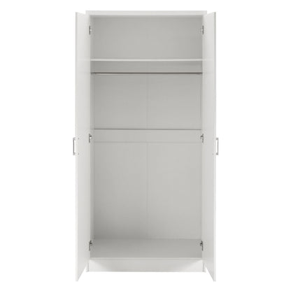 Wardrobe With 2 Doors In White Hm368.05 80x43x181 Cm.