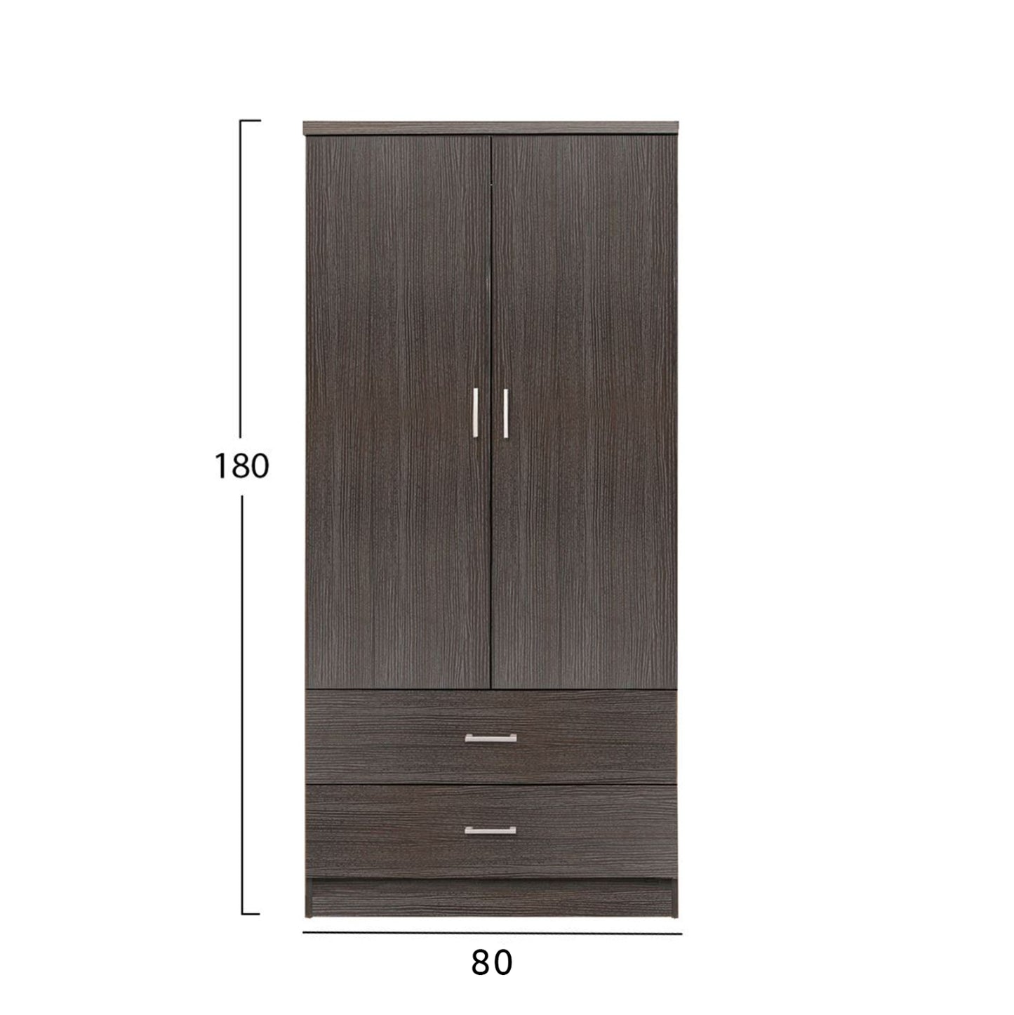 Wardrobe 2 Door With 2 Drawers Hm338.01 Zebrano 80x41.5x180h