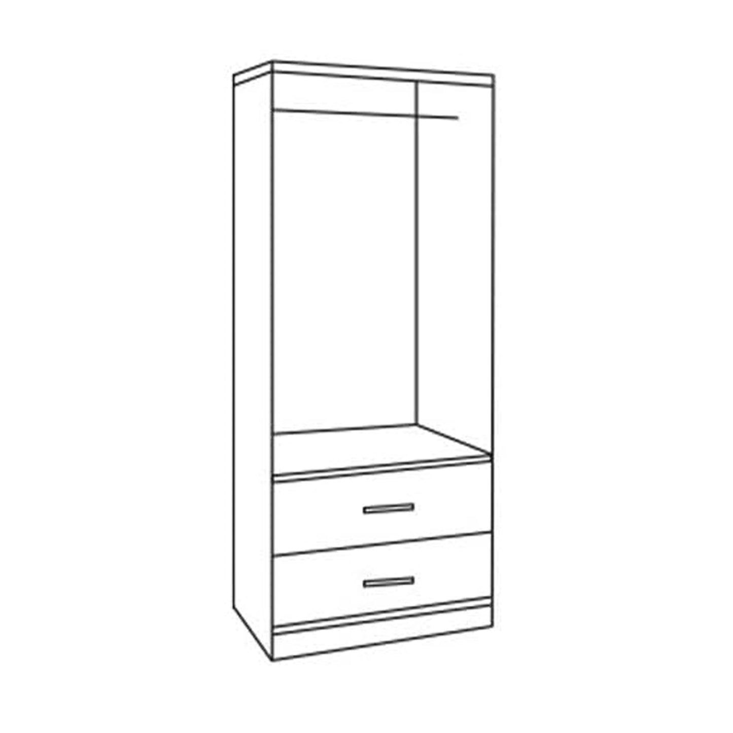 Wardrobe 2 Door With 2 Drawers Hm338.01 Zebrano 80x41.5x180h