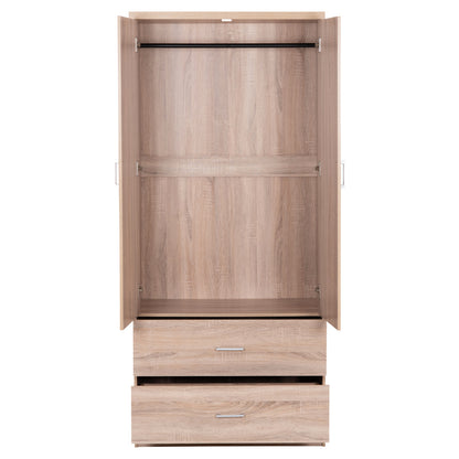 Wardrobe 2 Door With 2 Drawers Hm338.02 Sonama 80x41.5x180Ηcm.