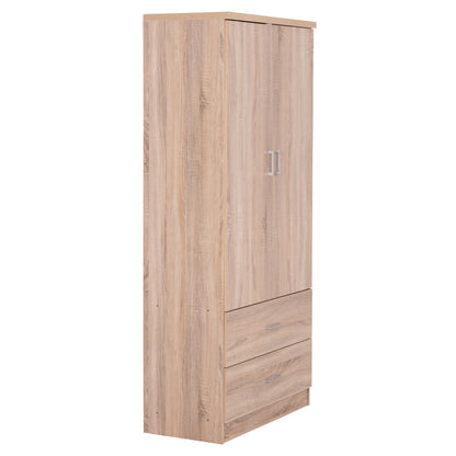 Wardrobe 2 Door With 2 Drawers Hm338.02 Sonama 80x41.5x180Ηcm.