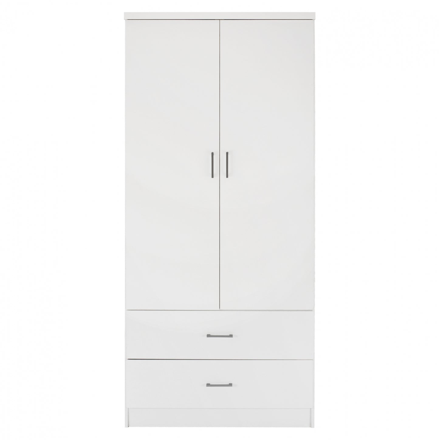 Wardrobe 2 Doors With 2 Drawers Hm338.05 White 80Χ42,5Χ180,5Υ Cm.