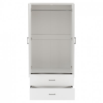 Wardrobe 2 Doors With 2 Drawers Hm338.05 White 80Χ42,5Χ180,5Υ Cm.