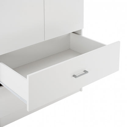 Wardrobe 2 Doors With 2 Drawers Hm338.05 White 80Χ42,5Χ180,5Υ Cm.