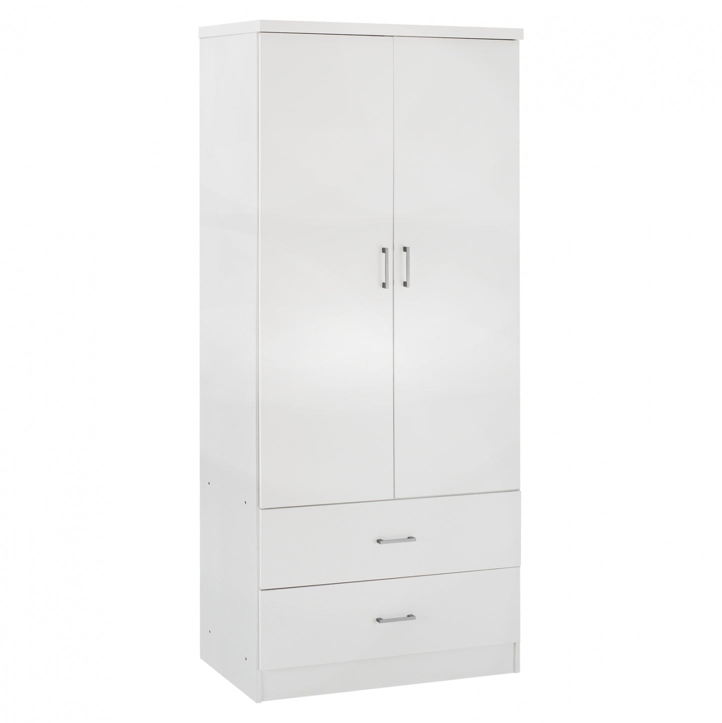 Wardrobe 2 Doors With 2 Drawers Hm338.05 White 80Χ42,5Χ180,5Υ Cm.
