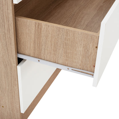 Wardrobe 2 Doors With 2 Drawers Hm338.06 Sonama-white 80Χ42,5Χ180,5Υ Cm.