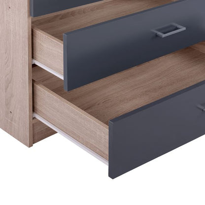 Wardrobe 2 Door With 2 Drawers Sonama-grey 80x42x180cm