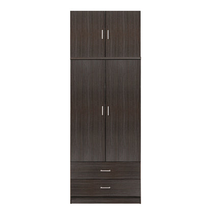 Wardrobe 2 Door With Loft & 2 Drawers Zebrano 80x42x241