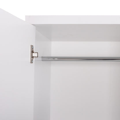 Wardrobe Bailey Hm337.05 2-leaf 3 Shelves Melamine In White 60Χ43Χ181h Cm.