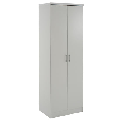 Wardrobe Bailey Hm337.05 2-leaf 3 Shelves Melamine In White 60Χ43Χ181h Cm.