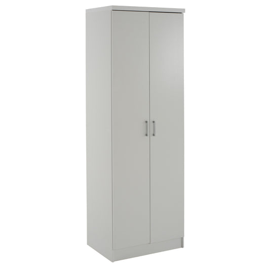 Wardrobe Bailey Hm337.05 2-leaf 3 Shelves Melamine In White 60Χ43Χ181h Cm.