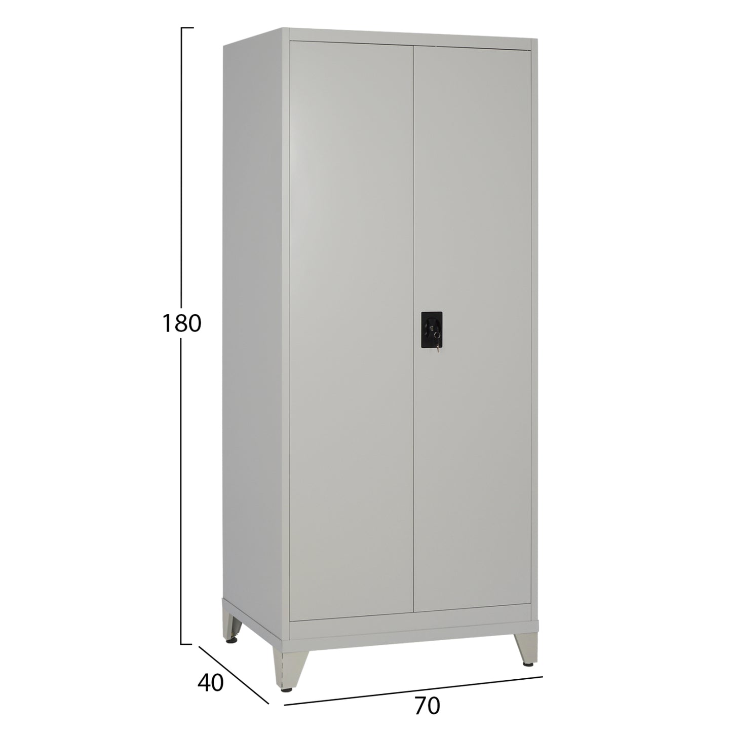 Closet 2-leaf Metal Hronda Hm21287.01 With 3 Shelves-keylock & Legs 70x40x180hcm.