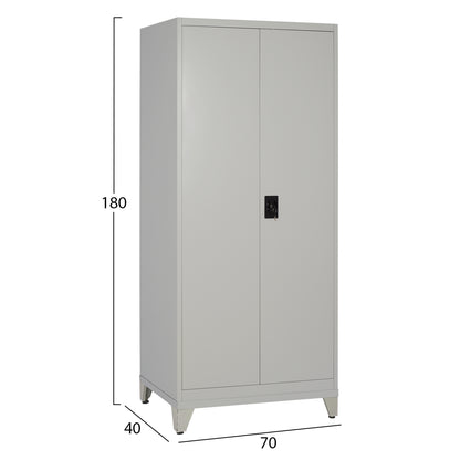 Closet 2-leaf Metal Hronda Hm21287.01 With 3 Shelves-keylock & Legs 70x40x180hcm.