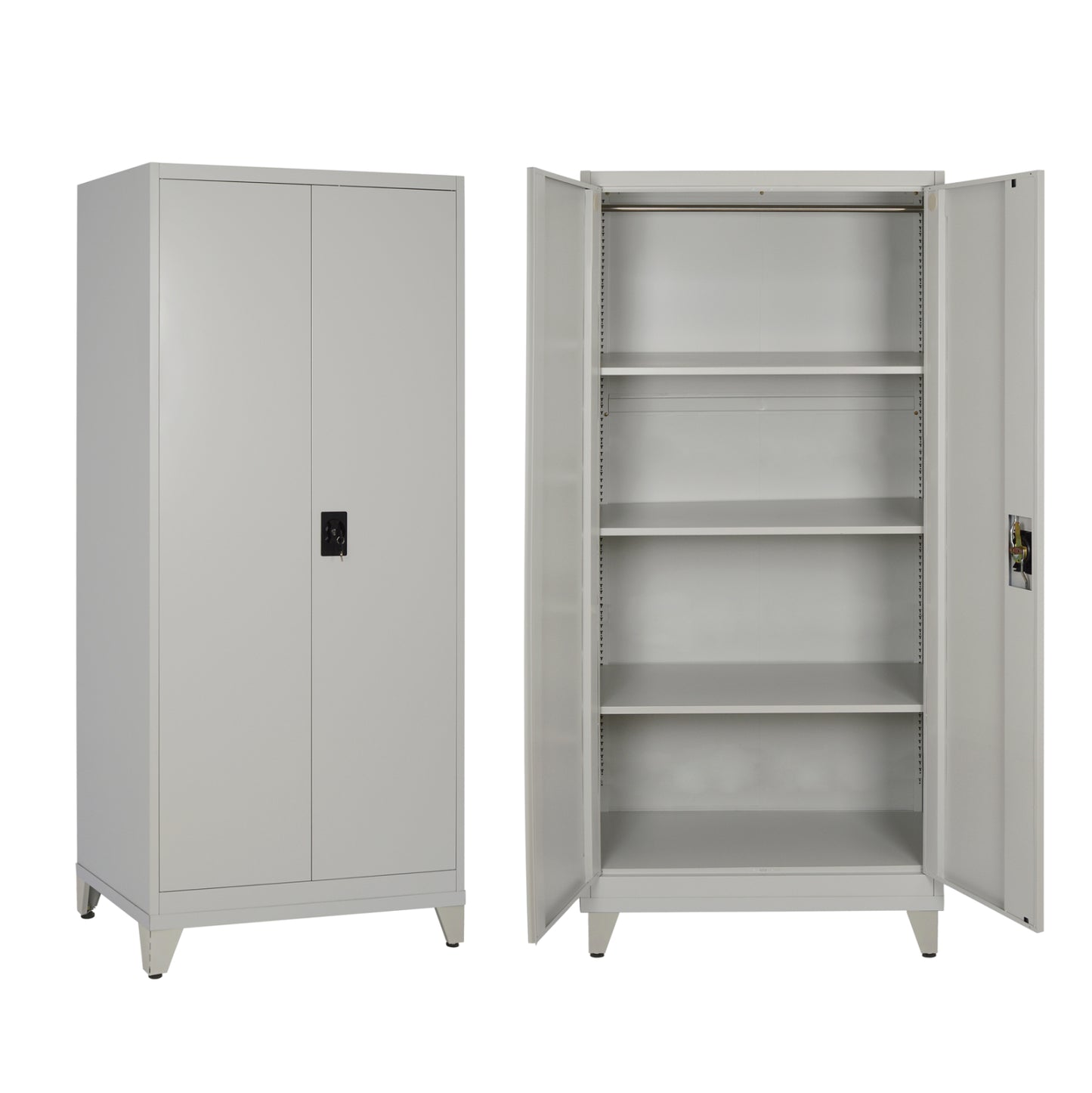 Closet 2-leaf Metal Hronda Hm21287.01 With 3 Shelves-keylock & Legs 70x40x180hcm.