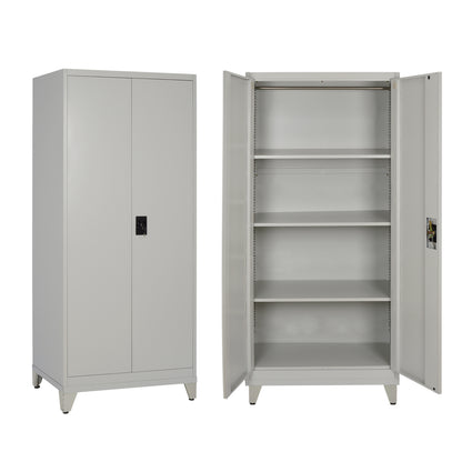Closet 2-leaf Metal Hronda Hm21287.01 With 3 Shelves-keylock & Legs 70x40x180hcm.
