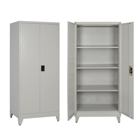 Closet 2-leaf Metal Hronda Hm21287.01 With 3 Shelves-keylock & Legs 70x40x180hcm.