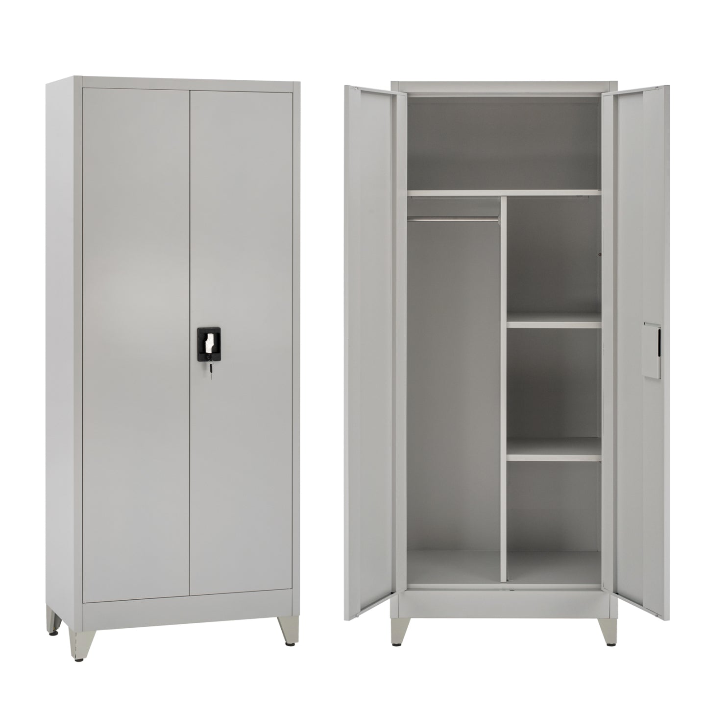 Closet 2-leaf Metal Hronda Hm21287.02 With Divider-keylock & Legs 70x40x180hcm.