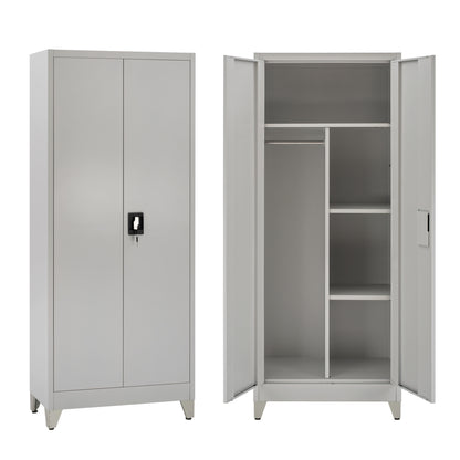 Closet 2-leaf Metal Hronda Hm21287.02 With Divider-keylock & Legs 70x40x180hcm.