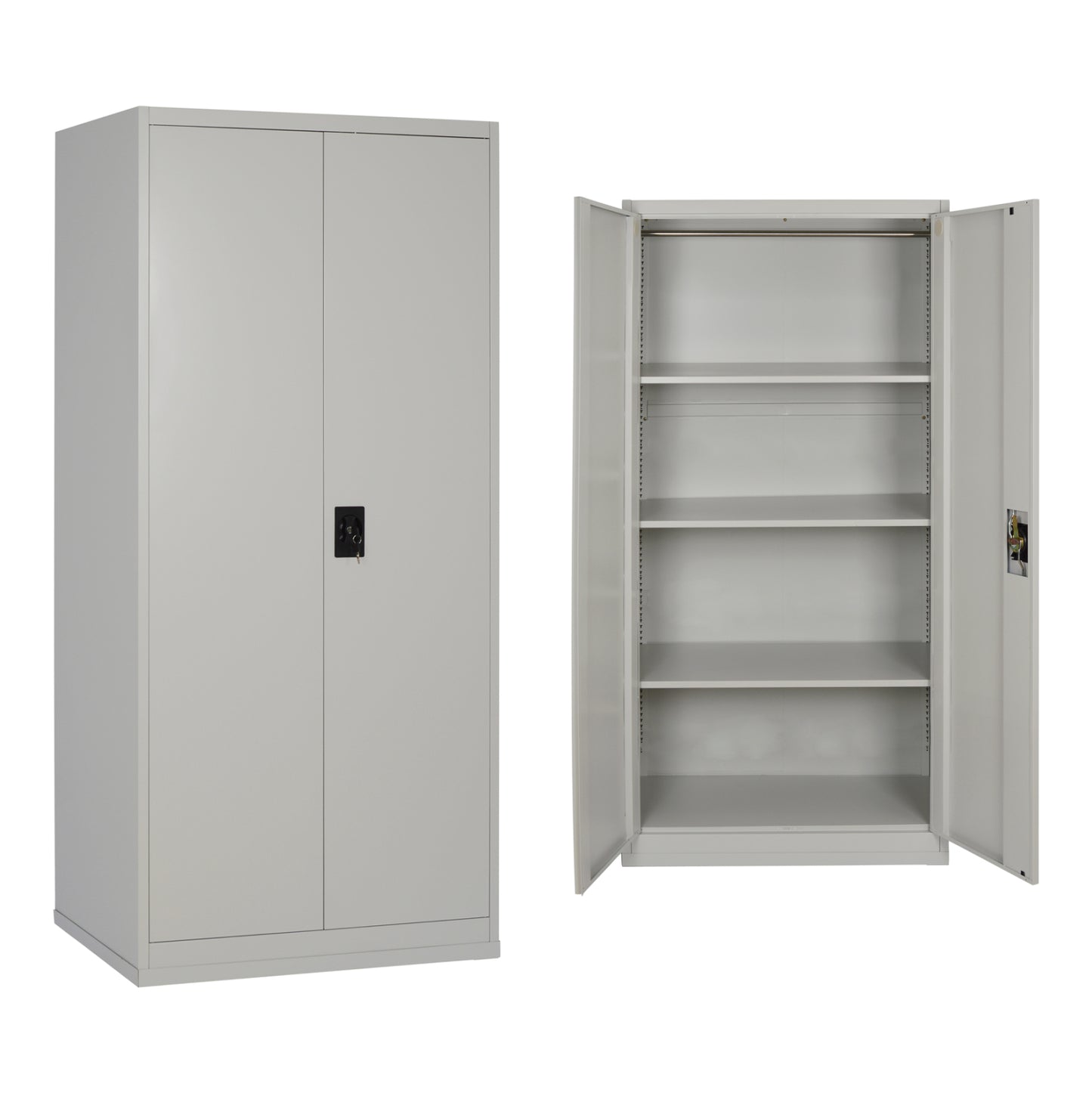 Closet 2-leaf Metal Hronda Hm5748.21 With 3 Shelves & Keylock 70x40x170hcm.