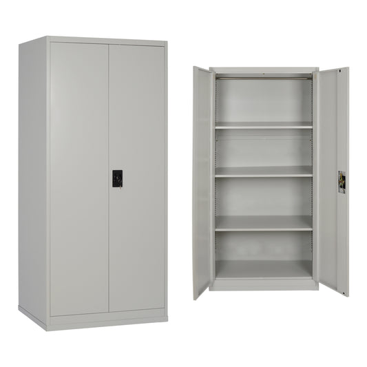 Closet 2-leaf Metal Hronda Hm5748.21 With 3 Shelves & Keylock 70x40x170hcm.