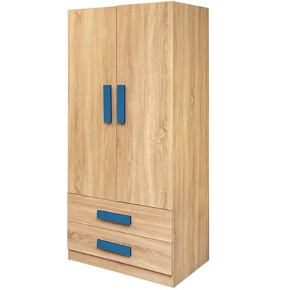 Wardrobe 2 Door Playroom Sonama-blue Hm335+hm336.01 80x50x180cm
