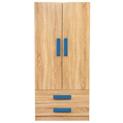 Wardrobe 2 Door Playroom Sonama-blue Hm335+hm336.01 80x50x180cm