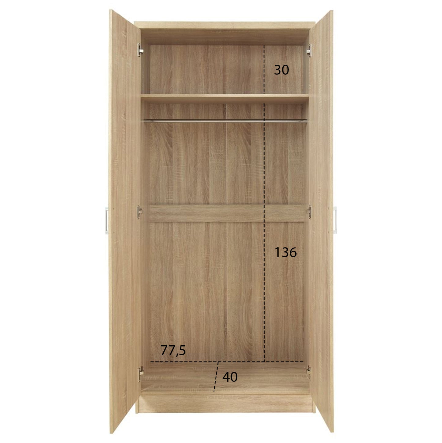 Wardrobe 2 Door Sonama Hm368.02 80x43x181