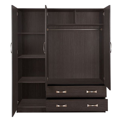 Wardrobe 3door 150x55x180cm With 2 Drawers Hm384.01 Zebrano