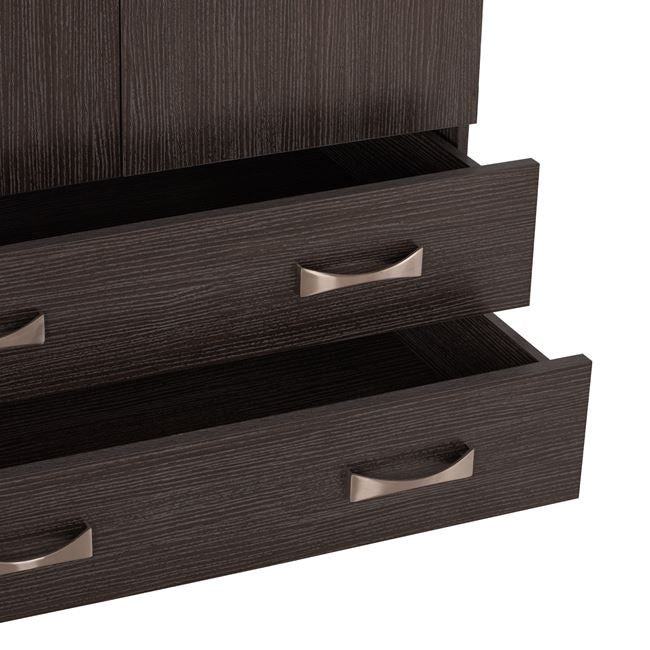 Wardrobe 3door 150x55x180cm With 2 Drawers Hm384.01 Zebrano