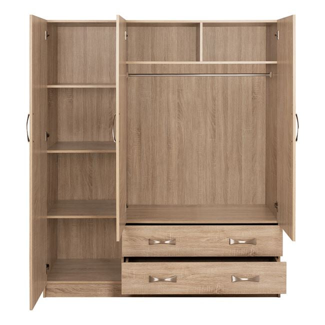 Wardrobe 3door With 2drawers Hm384.02 Sonama 150x55x180cm