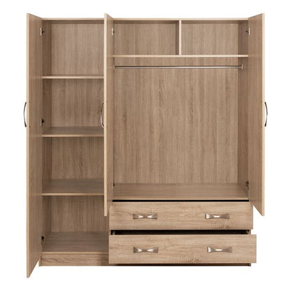 Wardrobe 3door With 2drawers Hm384.02 Sonama 150x55x180cm