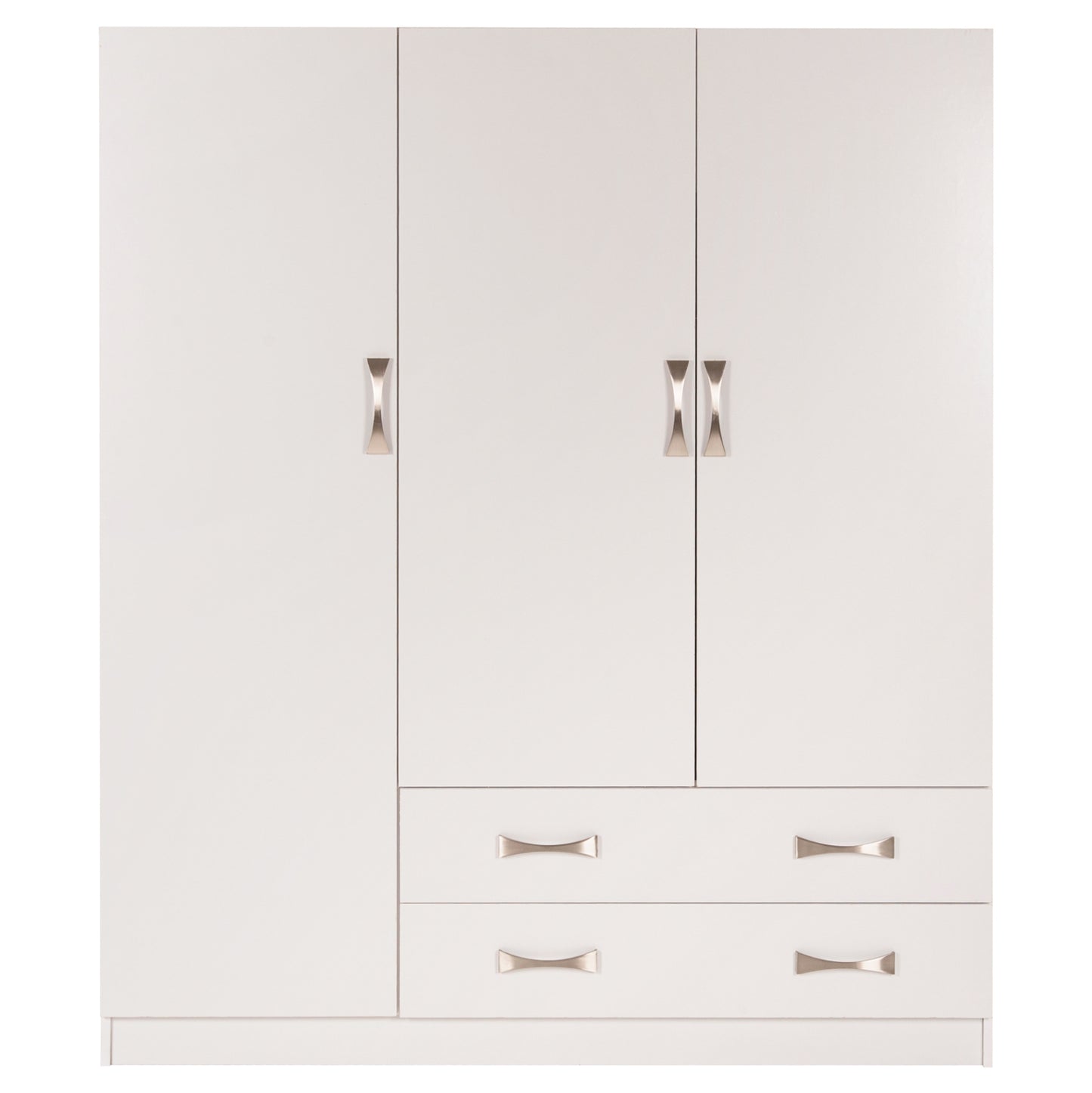 Wardrobe 3-leaf Carly Hm384.05 With 2 Drawers In White Color 150x55Χ180hcm.