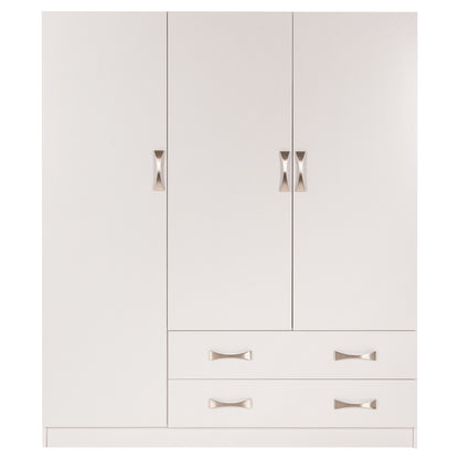 Wardrobe 3-leaf Carly Hm384.05 With 2 Drawers In White Color 150x55Χ180hcm.