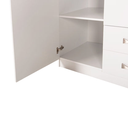 Wardrobe 3-leaf Carly Hm384.05 With 2 Drawers In White Color 150x55Χ180hcm.