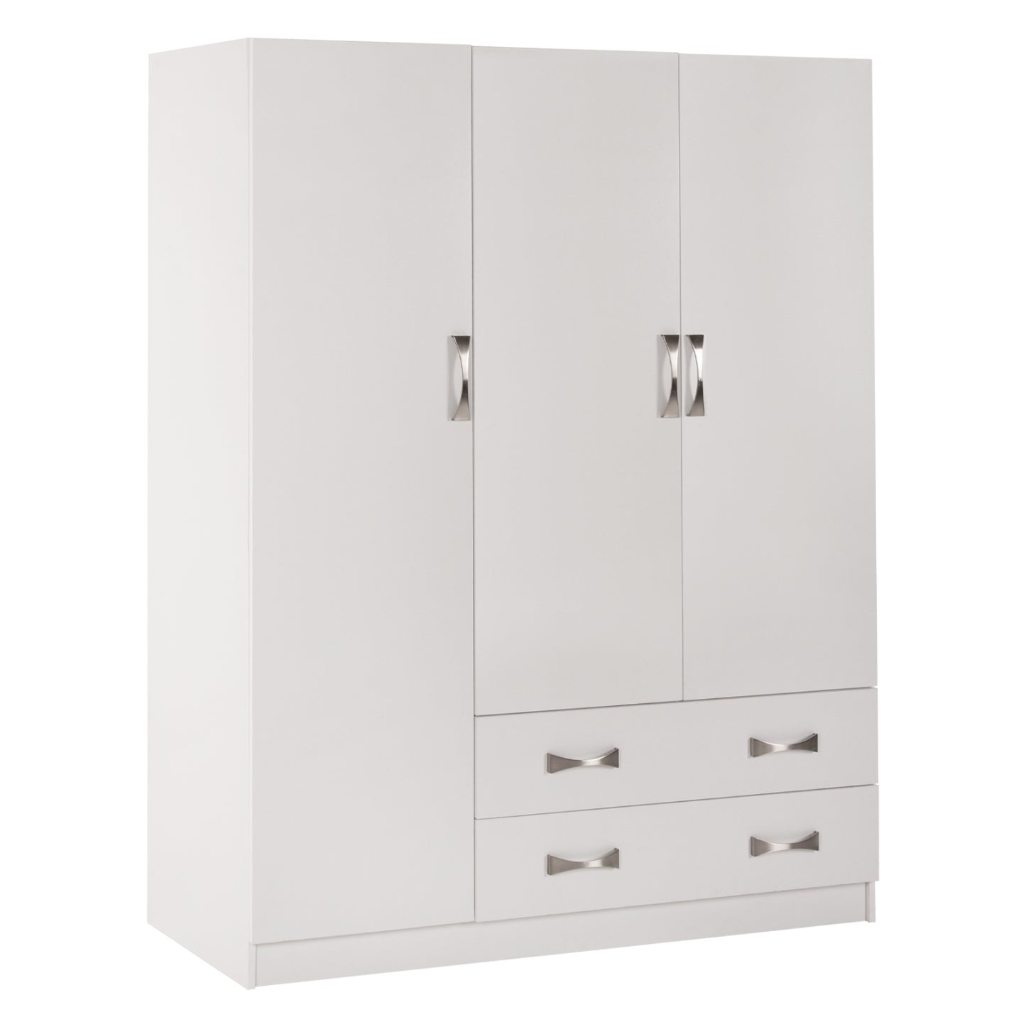 Wardrobe 3-leaf Carly Hm384.05 With 2 Drawers In White Color 150x55Χ180hcm.