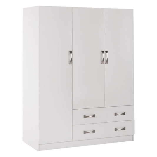 Wardrobe 3-leaf Carly Hm384.05 With 2 Drawers In White Color 150x55Χ180hcm.