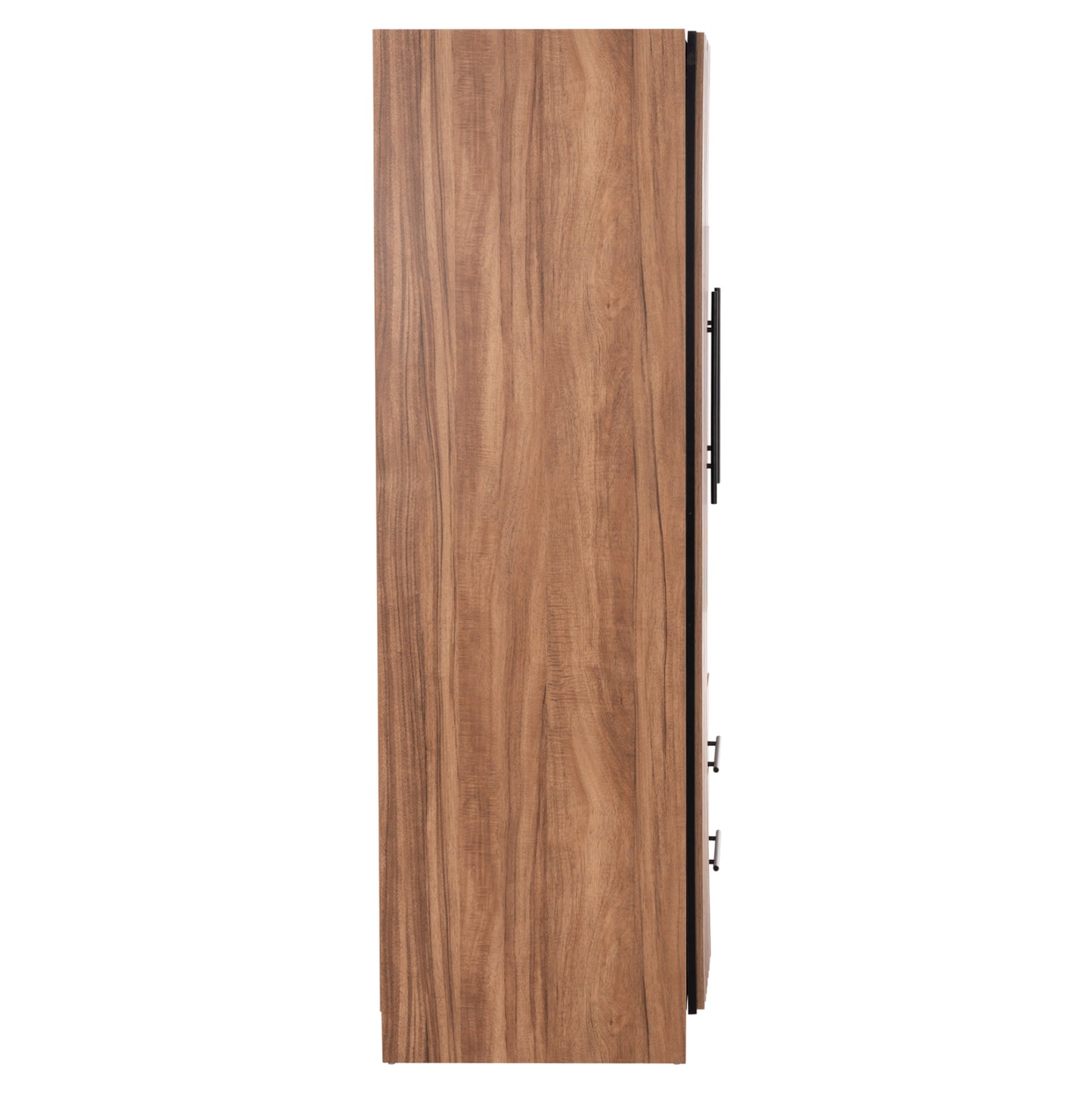 Wardrobe 3-leaf With 2 Drawers Harry Hm18390.01 Melamine In Natural Wood & Black 150x55x180hcm