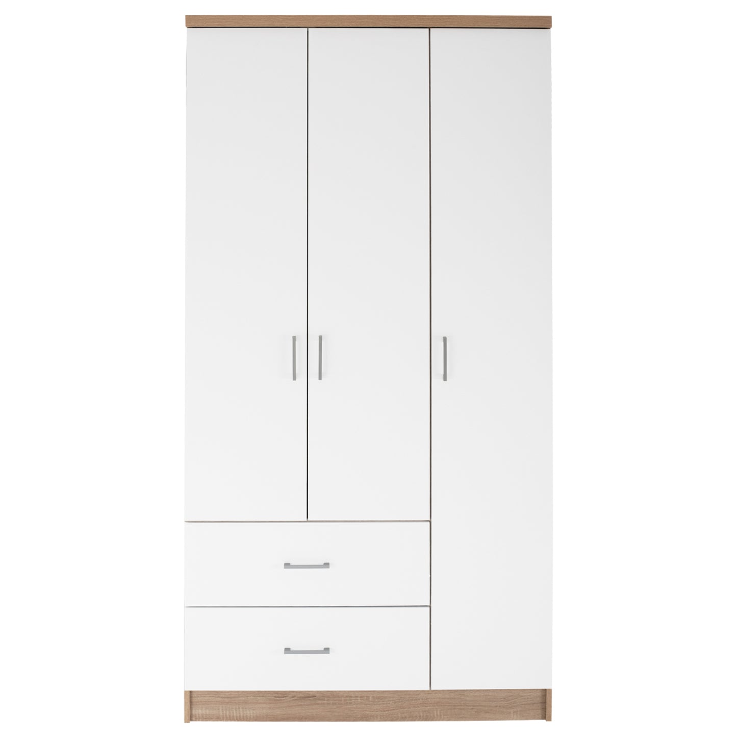 Wardrobe With 3 Doors And 2 Drawers Hm340.06 Sonama-white 89x42,5x181 Cm.